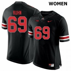 NCAA Ohio State Buckeyes Women's #69 Chris Kuhn Blackout Nike Football College Jersey EHJ8745GE